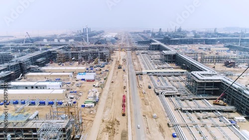 Large Industrial Construction Site 124 - Aerial Engineering Development