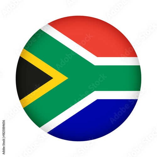 South Africa flag round. 3d illustration round button flag of South Africa transparation png	