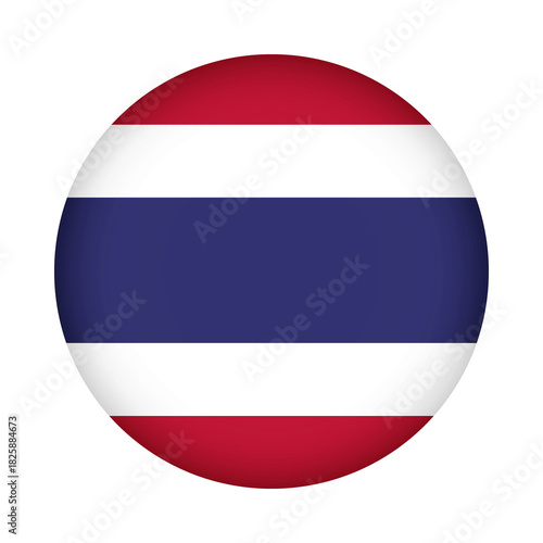 Thailand flag round. 3d illustration round button flag of Thailand transparation png	