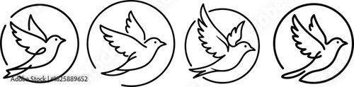 Dove Symbols A Serene Collection of Flight and Peace Icons