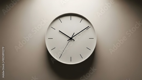 Wallpaper Mural Minimalist Clock on a Beige Wall Torontodigital.ca