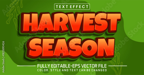 Harvest season font Text effect editable