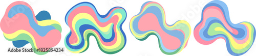 Colorful Abstract Swirls Fluid Shapes in Rainbow Hues for Dynamic Design