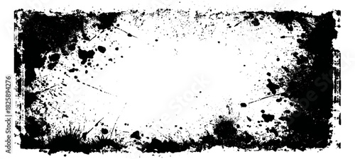 Wallpaper Mural Vector grunge black frame border brush design. Torontodigital.ca
