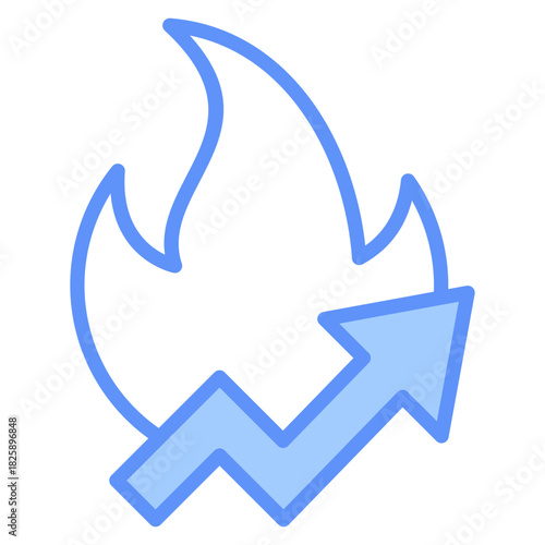 Trending Outline Blue Color Icon