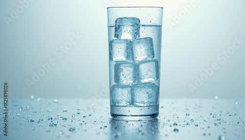 Wallpaper Mural Glass of Water with Ice Cubes Torontodigital.ca