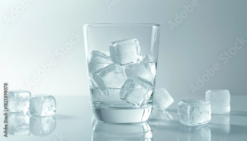 Wallpaper Mural Glass of Water with Ice Cubes Torontodigital.ca