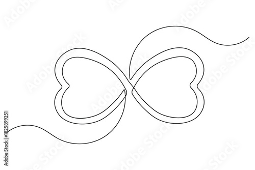  Endless loop simple outline single line art illustration isolated design