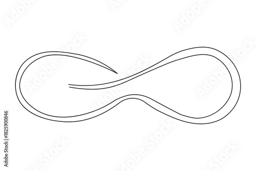 Math endless icon continuous outline drawing simple style geometric loop