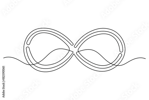 Math endless sign simple single line art drawing outline illustration