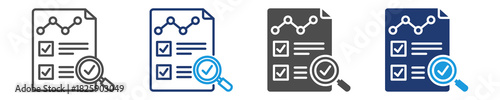 quantitative research icon set multiple style