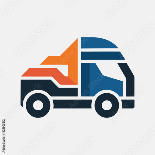 Truck Symbol for Logistics: A clean, stylized illustration of a truck, conveying the essence of transport, delivery, and logistics in a vibrant color scheme.