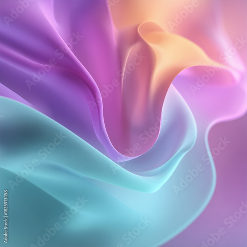 Abstract Silk Fold: Soft Blue and Purple Gradient Mesh