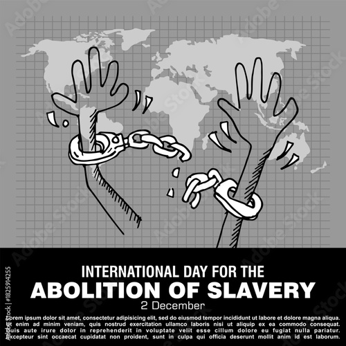 International day for the abolition of slavery, poster vector