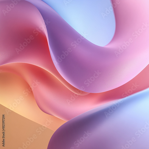 Smooth Matte Gradient Curves: Abstract Minimalist 3D Art