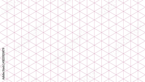 Isometric Grid Pattern Pink Lines on White Background for Design and Technical Drawings