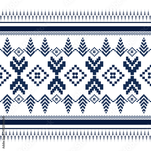 blue and white geomatric seamlesspattern