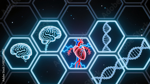 organi umani evidenziati all'interno di un nido di ape