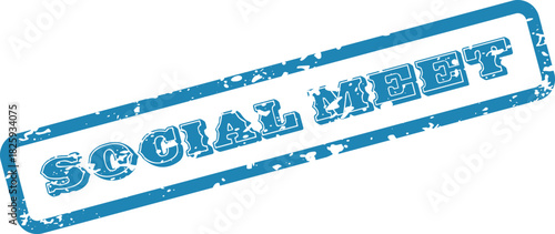 Blue stamped social meet, meeting up with friends for fun and laughter