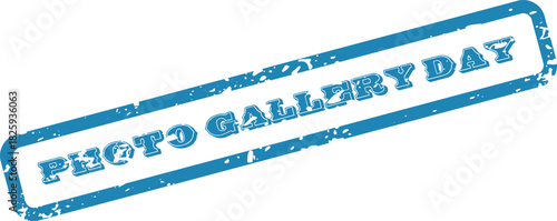 Blue Rubber Stamp Impression with the Text Photo Gallery Day Design