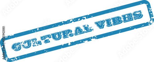 Cultural Vibes Textured Blue Stamp Creates a Sense of Artistic Expression