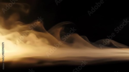 Ethereal wisps of golden smoke swirling against a dark backdrop