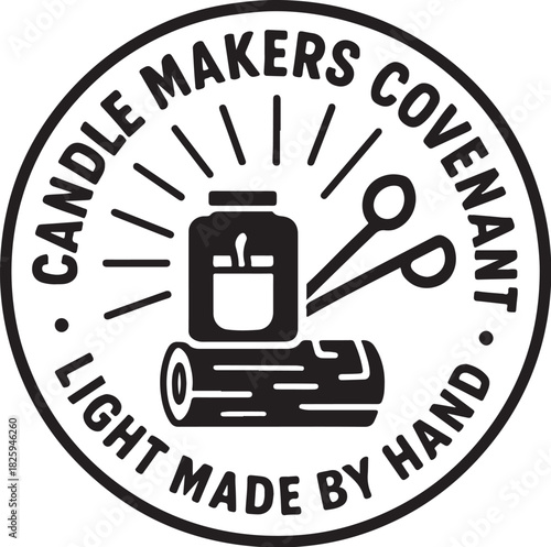 Candle Makers Covenant Retro Candle Craft Badge.eps