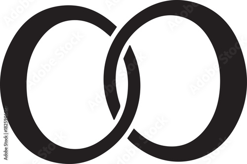 Interlocked Rings Symbol of Connection and Unity in Vector Format