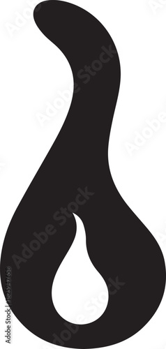 Abstract Silhouette Flame Shape Vector Illustration, Evoking Warmth and Energy on Transparent Background