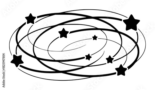 Swirling Stars and Streaks A Cosmic Abstract Design