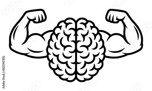 Strong Brain Flexing Biceps - Symbol of Intelligence and Strength