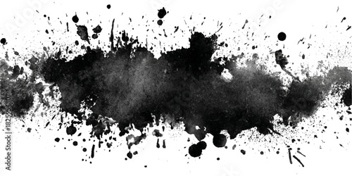 Abstract black grunge brush stroke background texture. vector hand drawn creative brushstroke grungy concrete art design.
