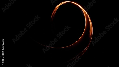 Abstract glowing light trails against black backdrop for modern design