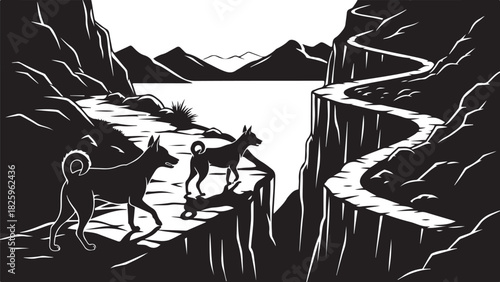 Mountain Goat Silhouette Bundle – Wildlife, Peaks & Nature Clipart Set