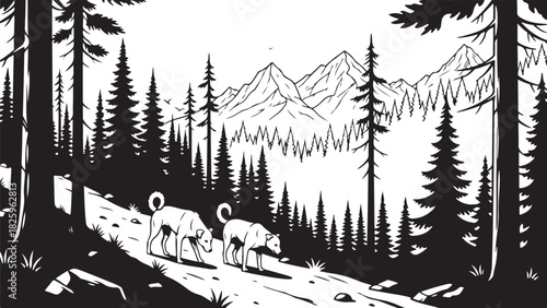 Mountain Goat Silhouette Bundle – Wildlife, Peaks & Nature Clipart Set