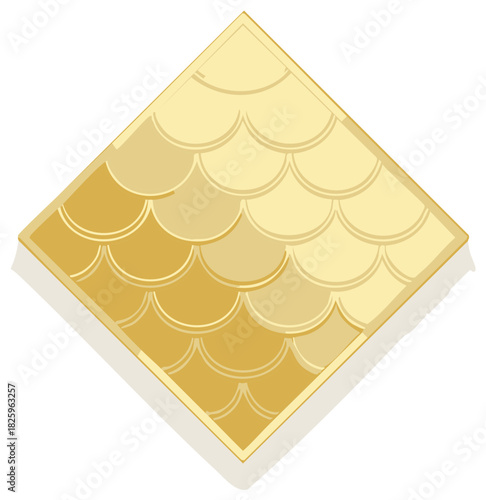 Golden Fish Scales Pattern Seamless Texture Top View Diamond Shape
