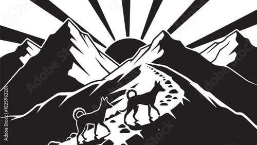 Mountain Goat Silhouette Bundle – Wildlife, Peaks & Nature Clipart Set