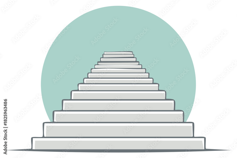 Fototapeta premium Stairway to success conceptual illustration of progress growth ambition and achievement
