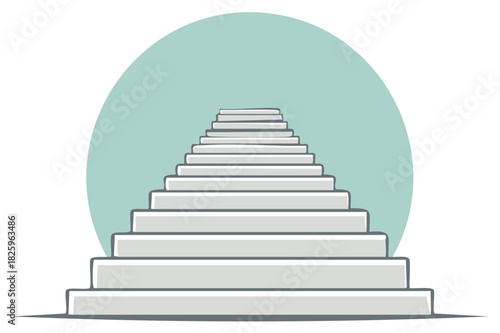 Stairway to success conceptual illustration of progress growth ambition and achievement