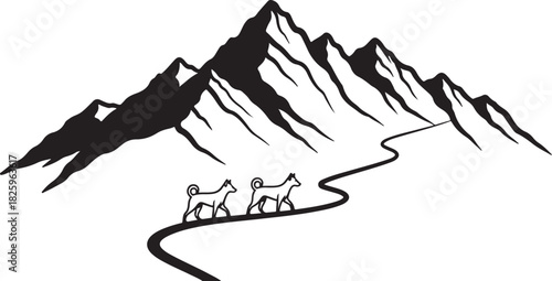 Mountain Goat Silhouette Bundle – Wildlife, Peaks & Nature Clipart Set