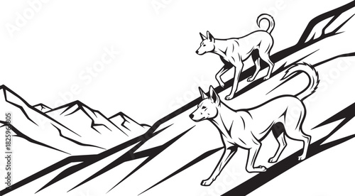 Mountain Goat Silhouette Bundle – Wildlife, Peaks & Nature Clipart Set