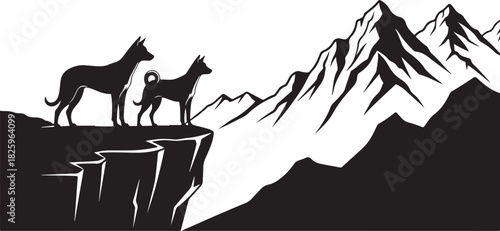Mountain Goat Silhouette Bundle – Wildlife, Peaks & Nature Clipart Set