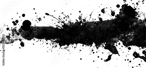 Abstract black grunge brush stroke background texture. vector hand drawn creative brushstroke grungy concrete art design.