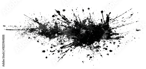 Abstract black grunge brush stroke background texture. vector hand drawn creative brushstroke grungy concrete art design.