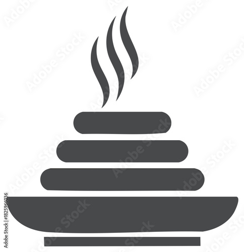 Tranquil Incense Stack with Rising Smoke Meditation and Spa Wellness Symbol
