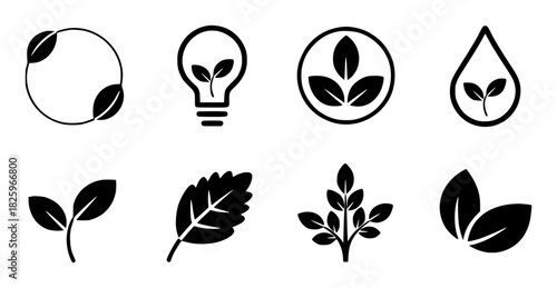 Collection of Eco-Friendly and Nature-Inspired Icons