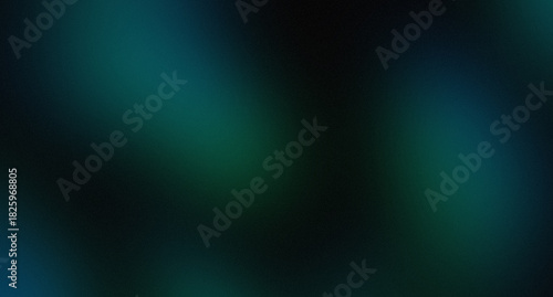 Tableau sur toile black Abstract background with noisy gradient Emerald Green teal with Grain Deta
