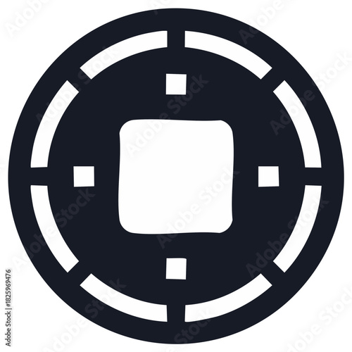 Circular Asian coin design symbol of wealth prosperity and good fortune