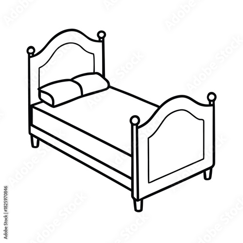 Luxury wooden bed in a comfortable white bedroom interior design