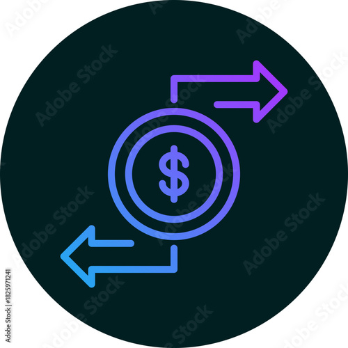 Cash flow icon for weather, website, application, printing, document, poster design, etc